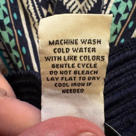 Joe B by Joe Benbasset Women's Boho Wide Leg Navy BluePrinted Rayon Pants - Picture 4 of 5